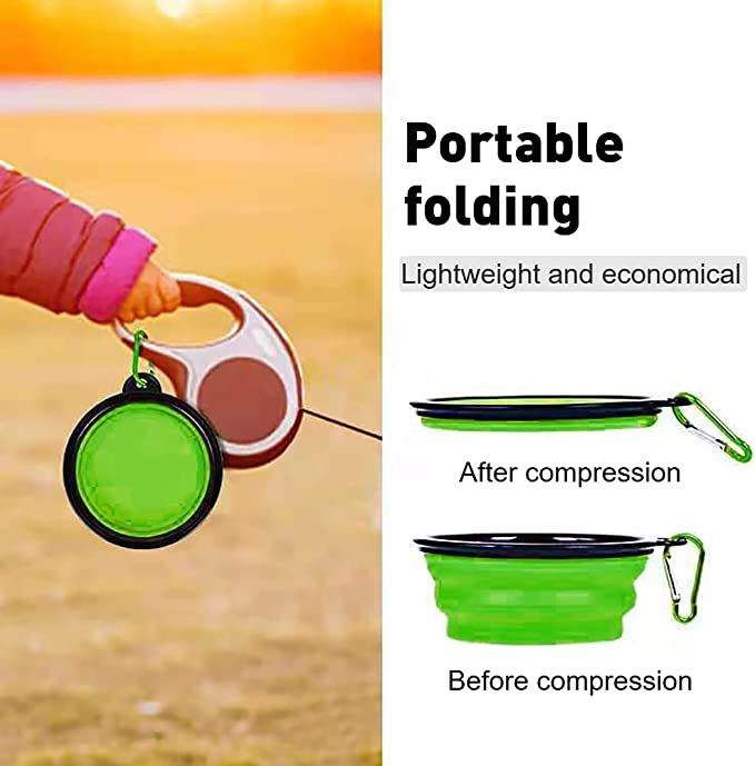 Silicone folding bowl with 2 handle +1 metal hook L - Image 2