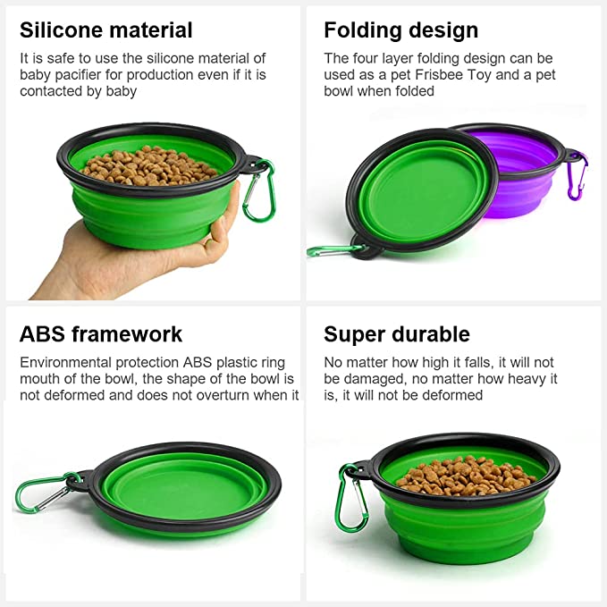 Silicone folding bowl with 2 handle +1 metal hook L - Image 3