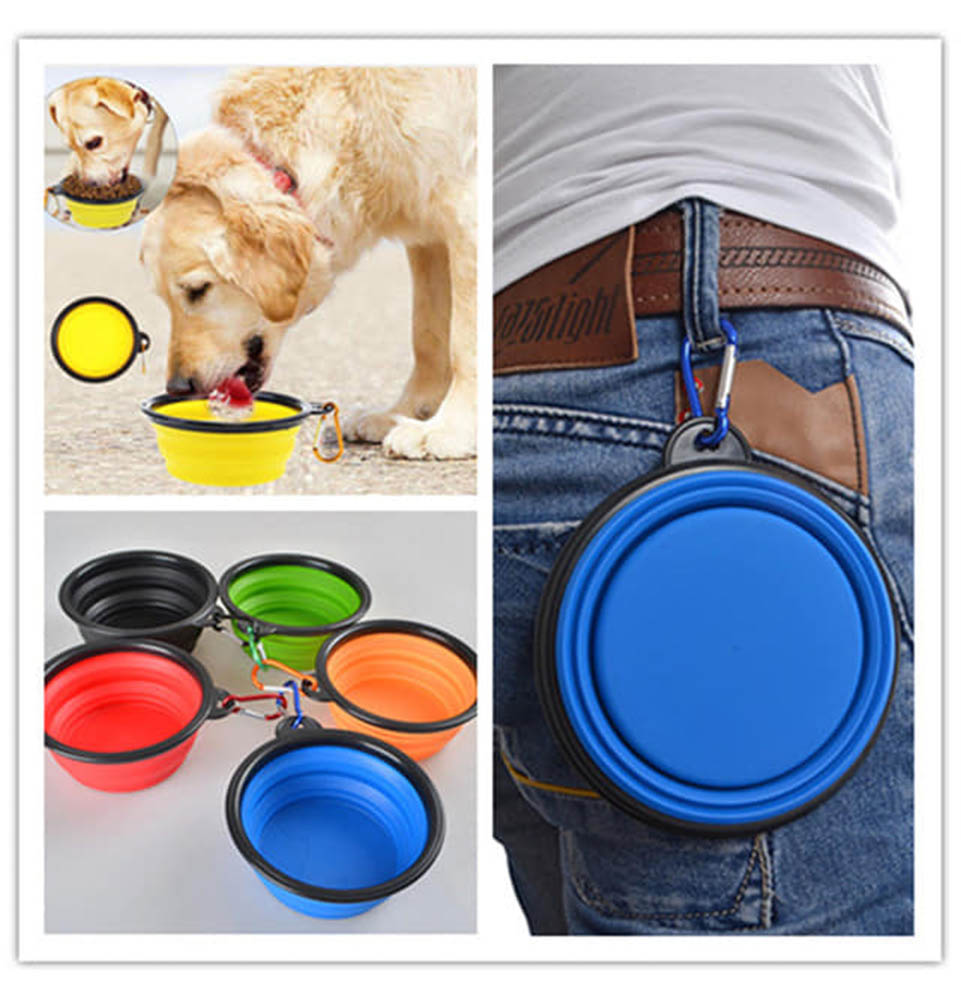 Silicone Folding Bowl with 1 handle w/ metal hook L - Image 4