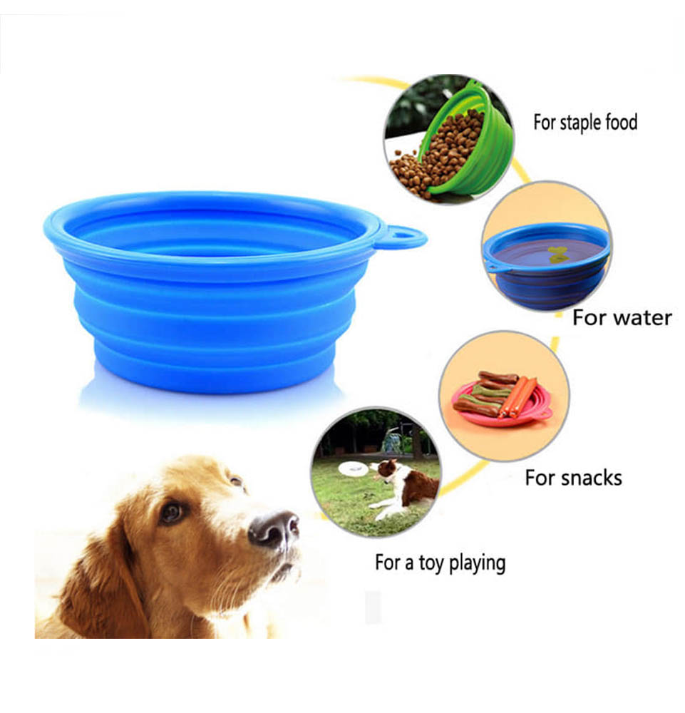 Silicone Folding Bowl with 1 handle w/ metal hook L - Image 3